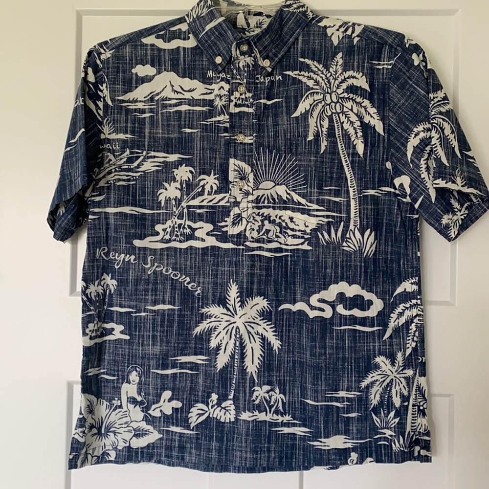 Reyn Spooner Navy Boys Hawaiian Shirt